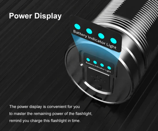 XHP70 Rechargeable LED Flashlight 12000 Lumens